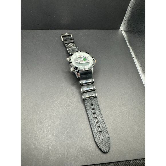 Shark Dual Time Digital Quartz Date Alarm Sports Wrist Watch WR 30M White Dial - Picture 2 of 8